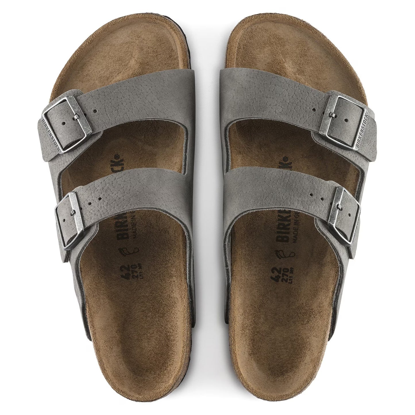 Birkenstock Arizona Nubuck Leather Desert Buck Whale Gray 1020752