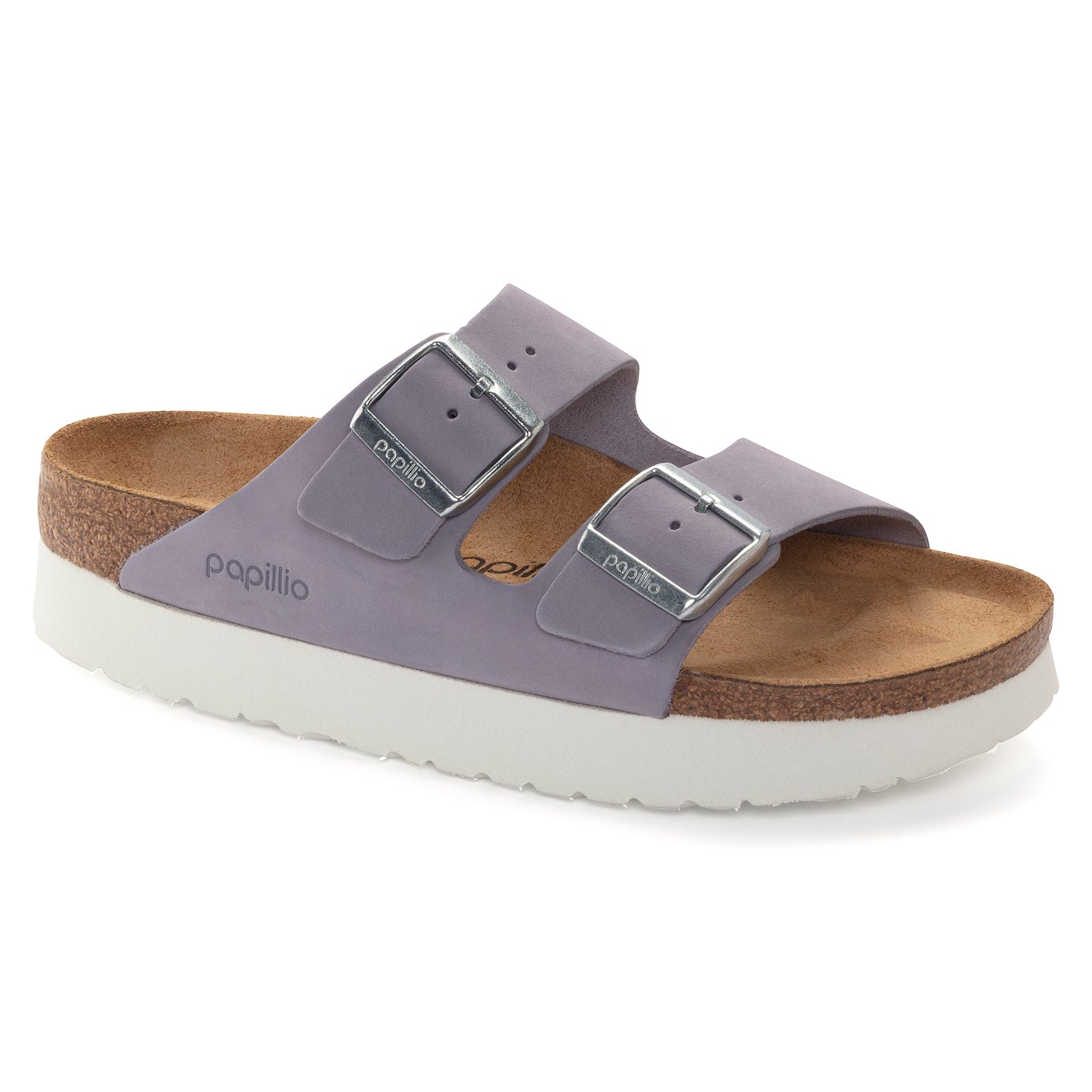 Birkenstock Arizona Platform Nubuck Leather Purple Fog Narrow Fit 1024529