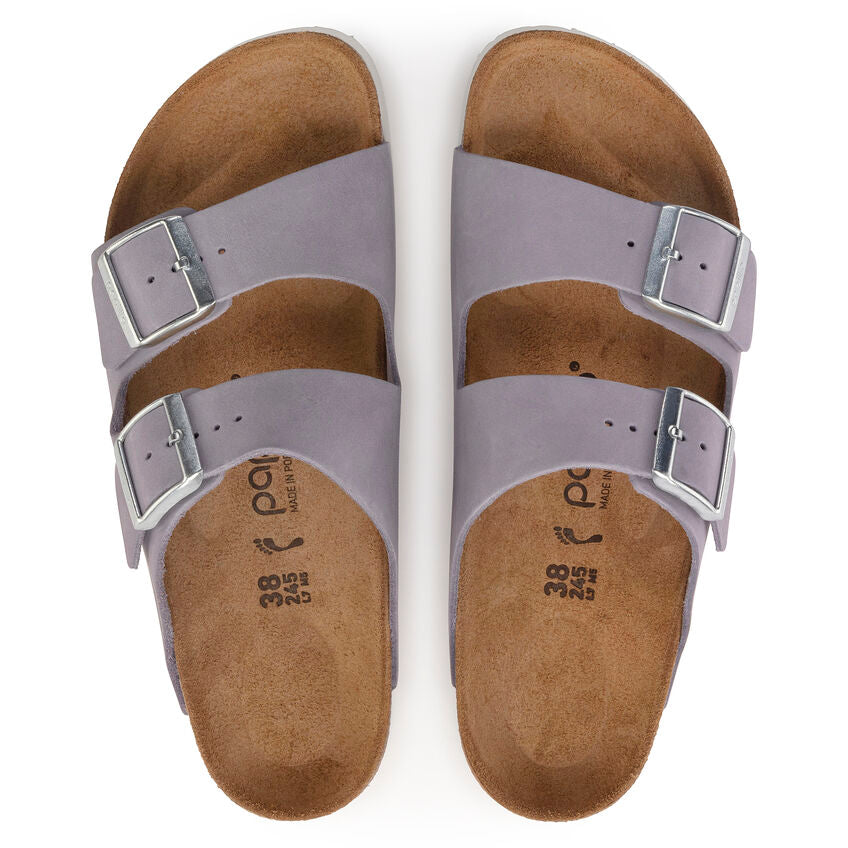 Birkenstock Arizona Platform Nubuck Leather Purple Fog Narrow Fit 1024529