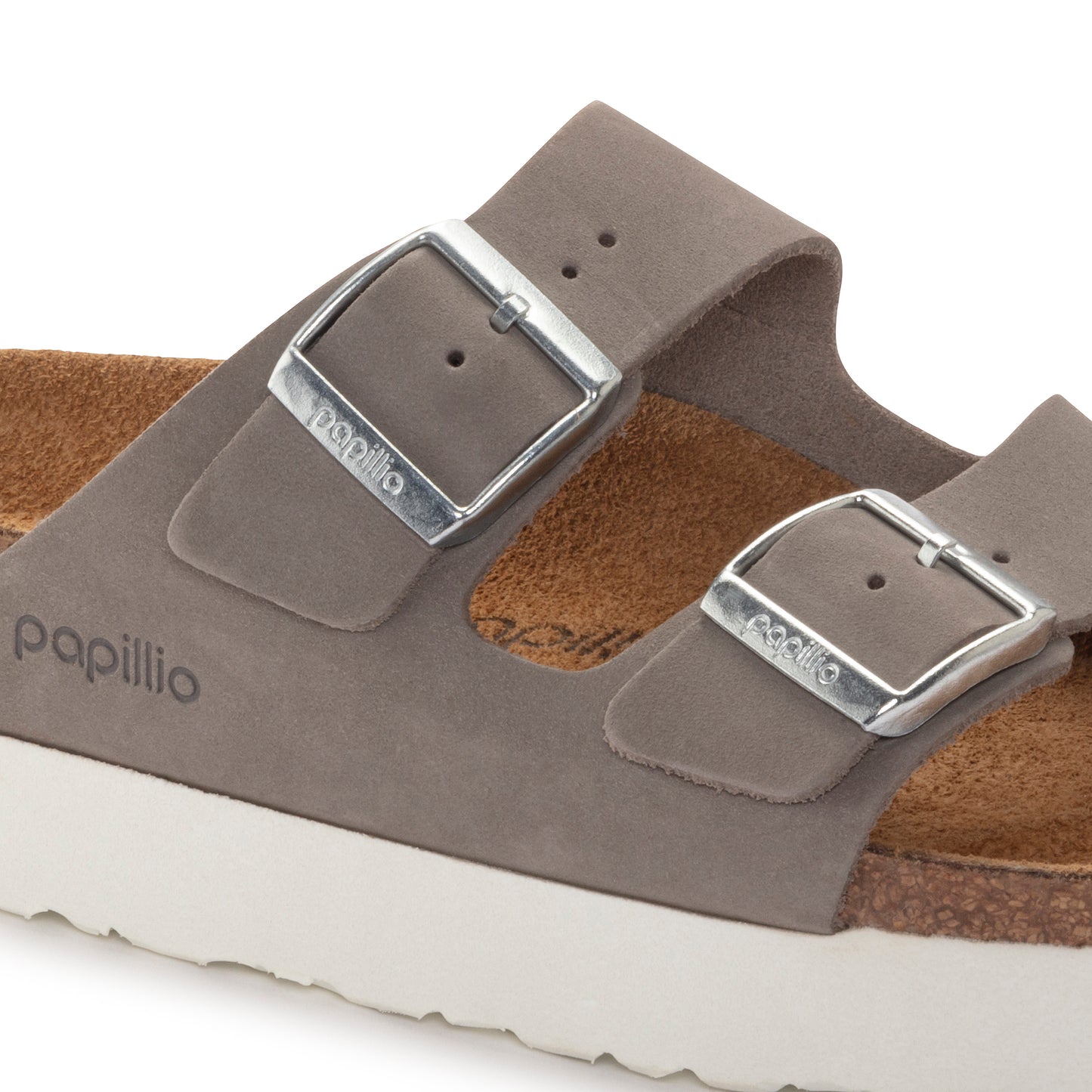 Birkenstock Arizona Platform Nubuck Leather Dove Gray Narrow Fit 1024625