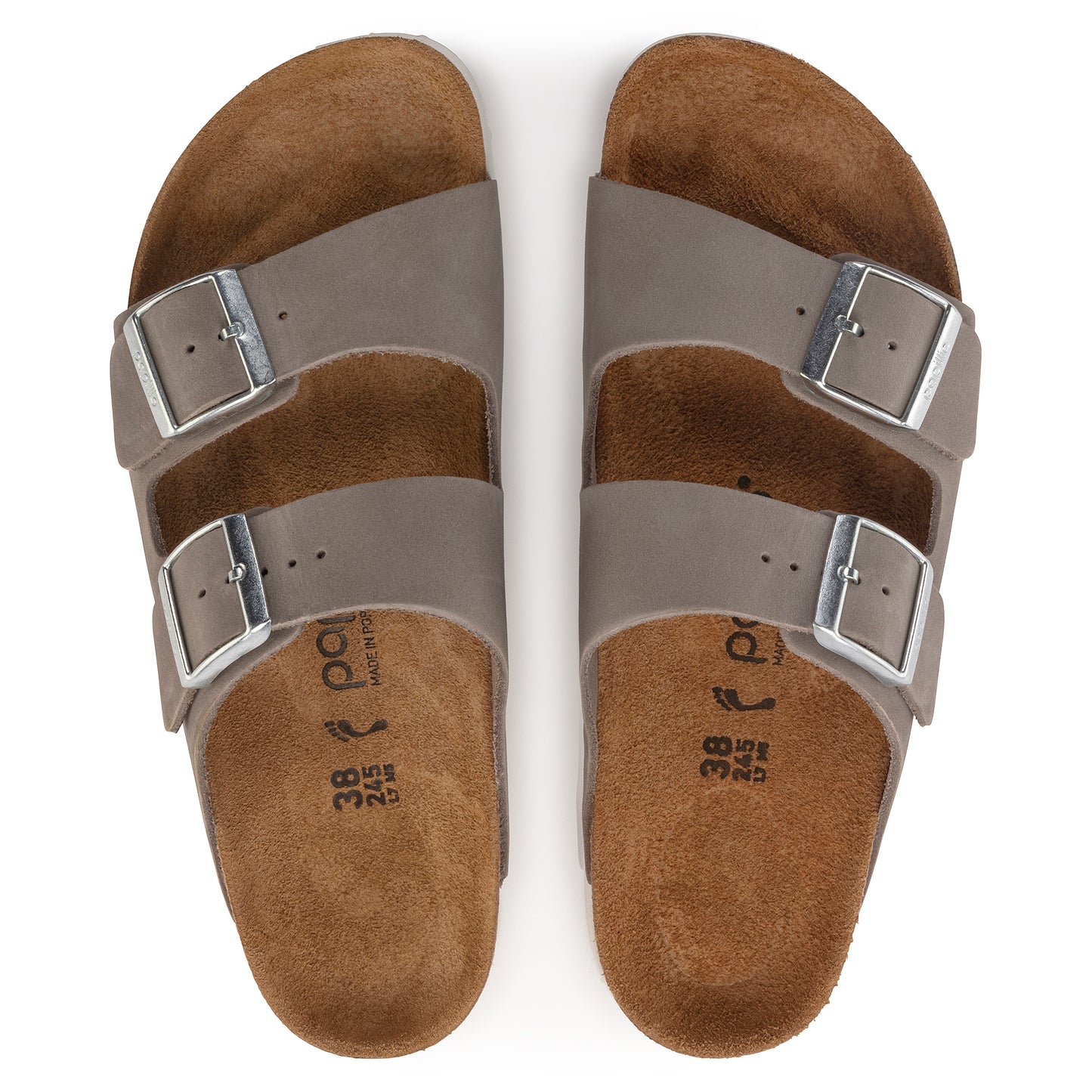 Birkenstock Arizona Platform Nubuck Leather Dove Gray Narrow Fit 1024625