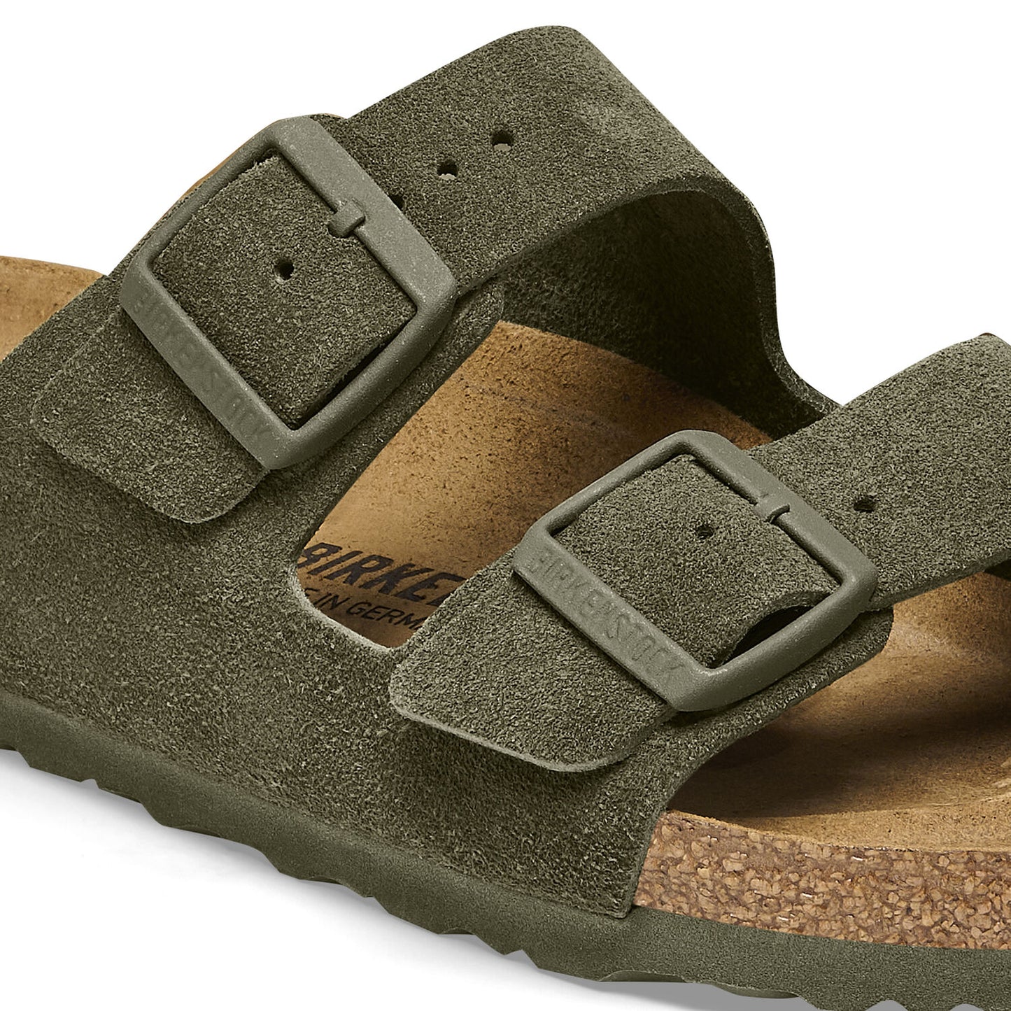 Birkenstock Arizona Suede Leather Thyme Narrow Fit 1025720