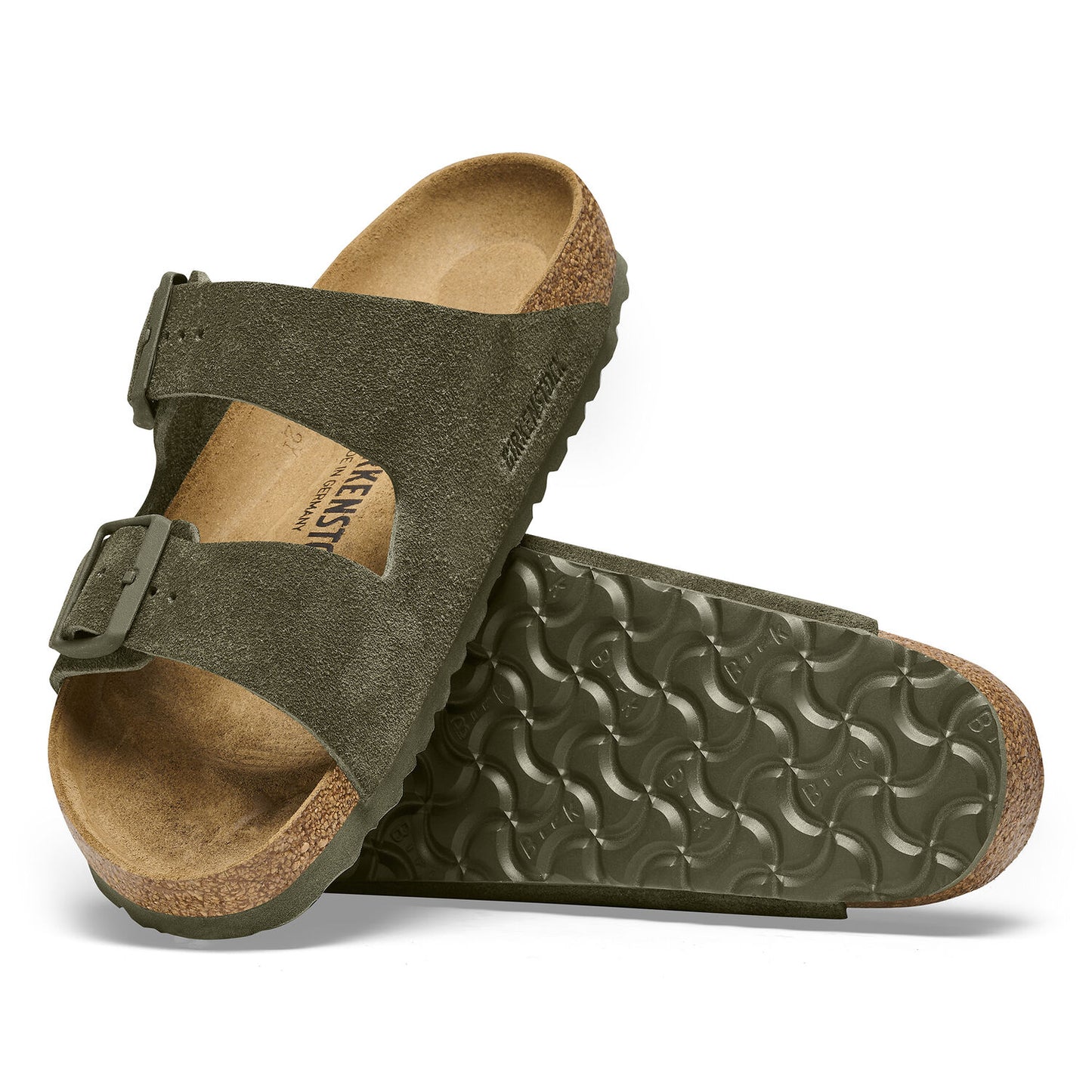 Birkenstock Arizona Suede Leather Thyme Narrow Fit 1025720