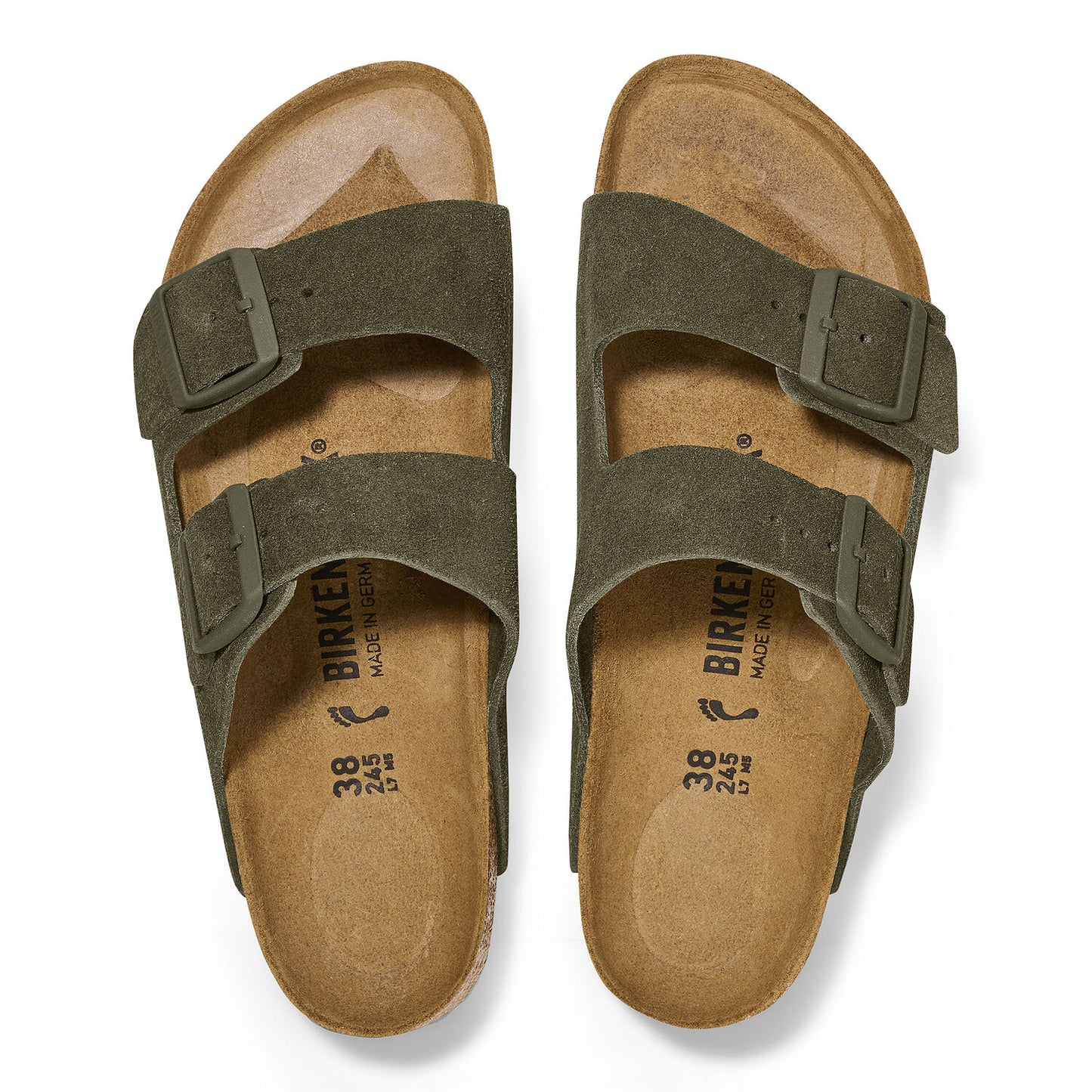 Birkenstock Arizona Suede Leather Thyme Narrow Fit 1025720