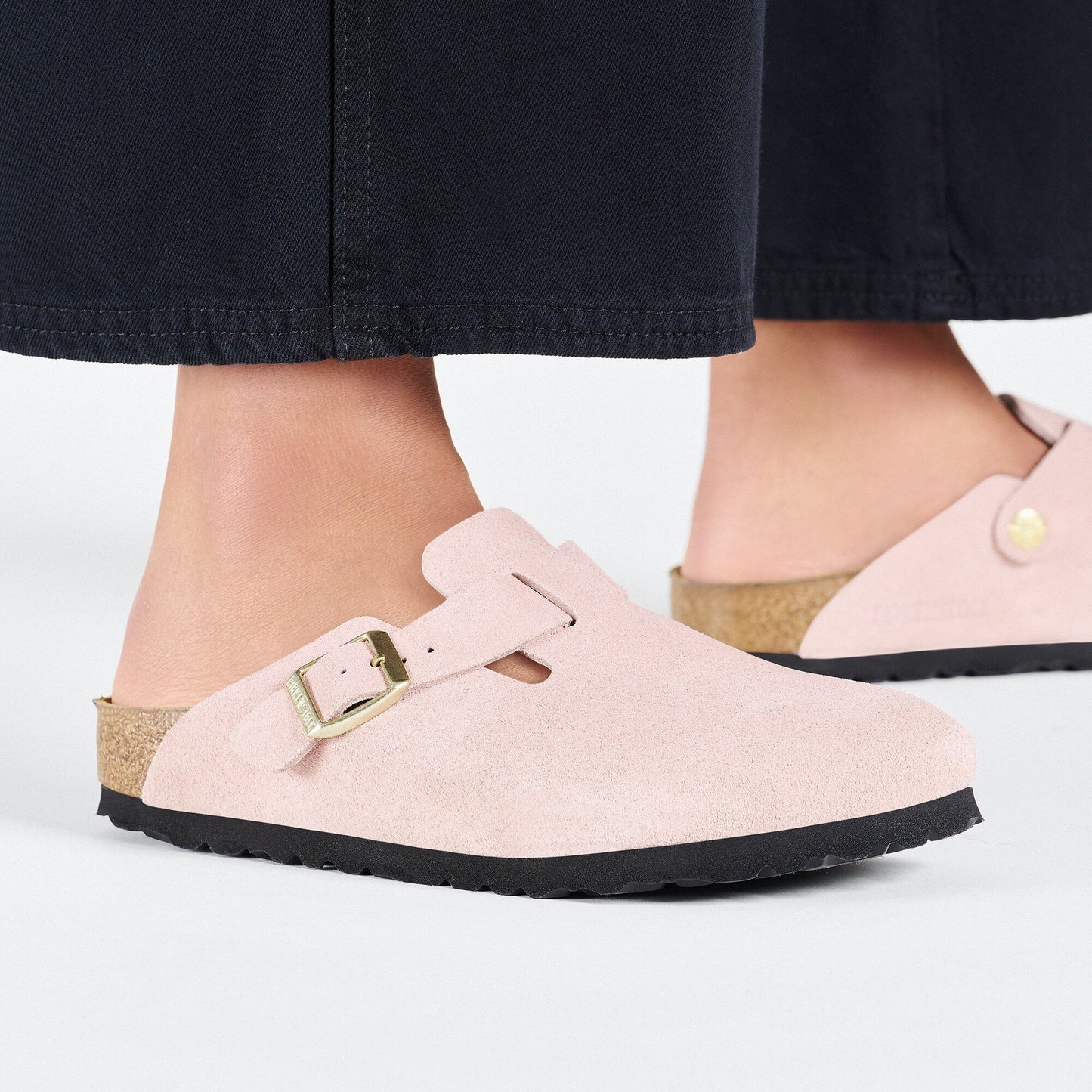 Birkenstock Boston Suede Leather Light Rose Narrow Fit 1026171