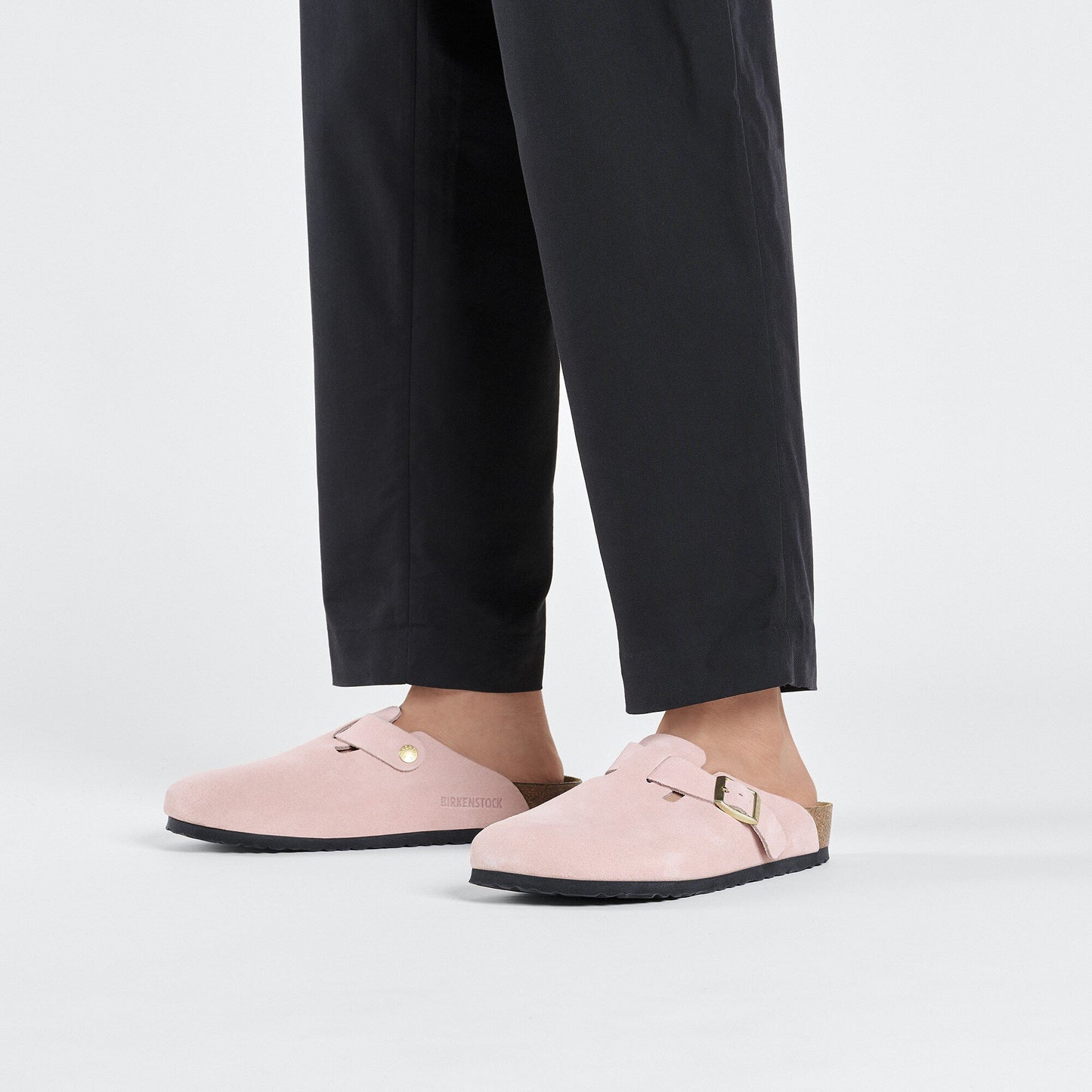 Birkenstock Boston Suede Leather Light Rose Narrow Fit 1026171