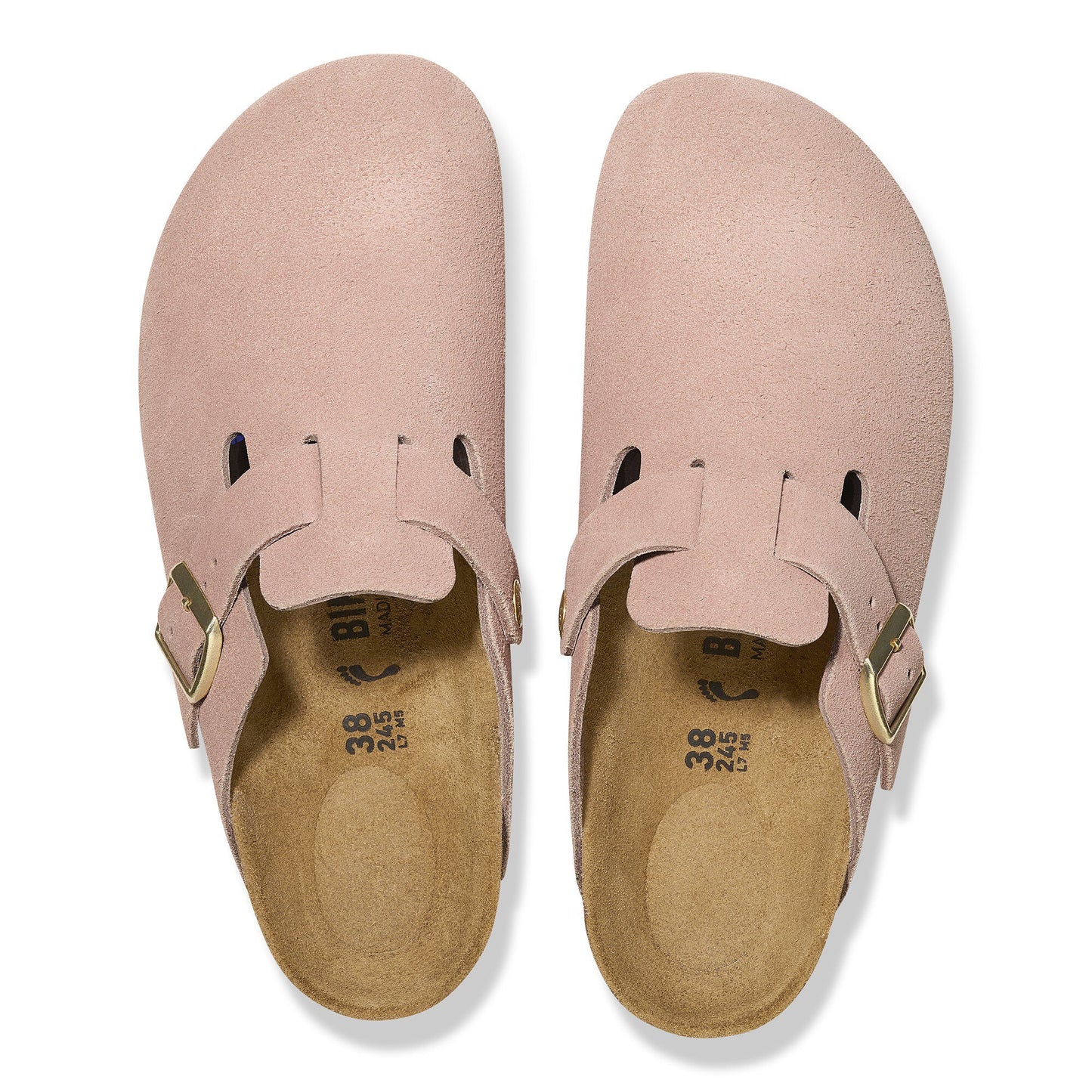 Birkenstock Boston Suede Leather Light Rose Narrow Fit 1026171
