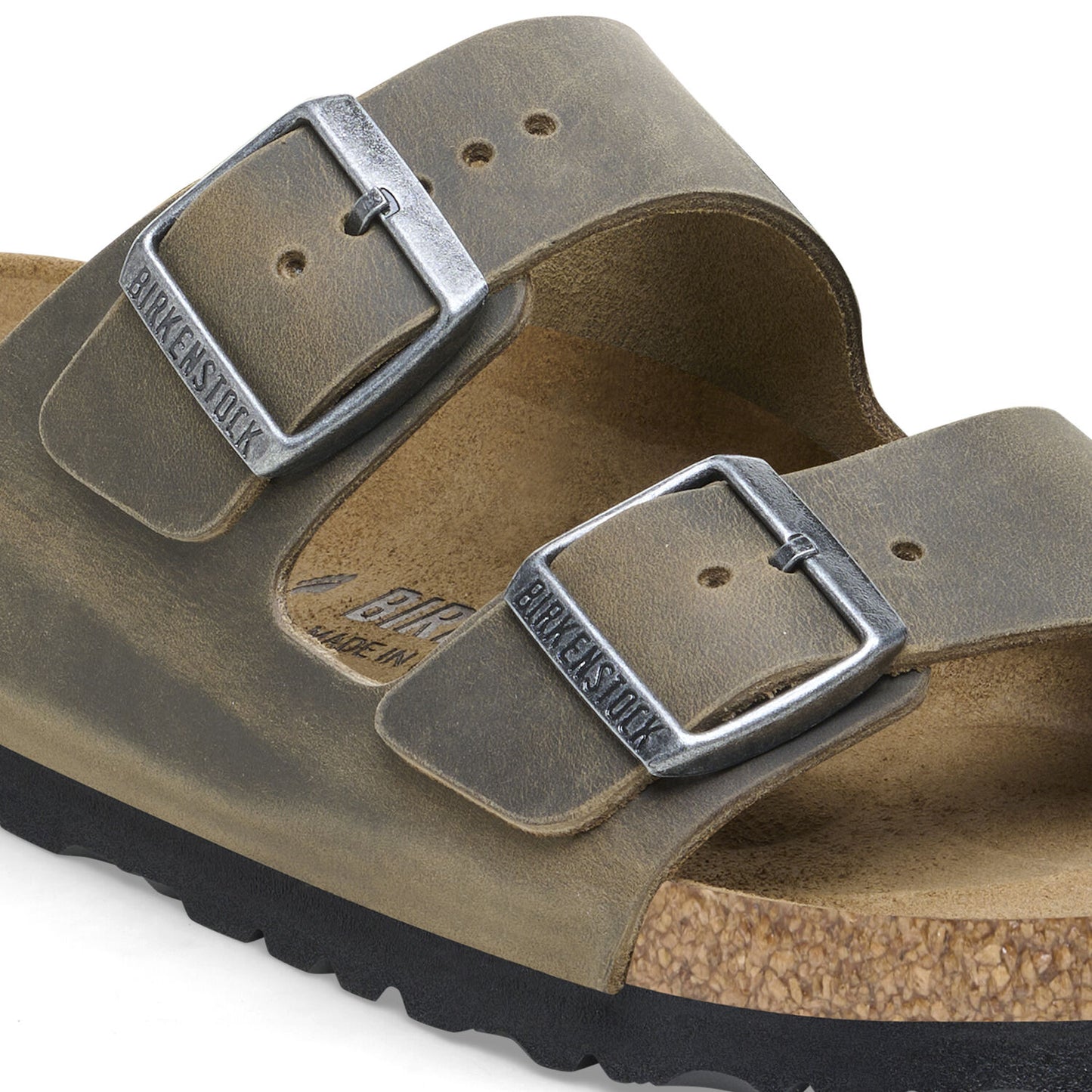 Birkenstock Arizona Oiled Leather Faded Khaki Narrow Fit 1027039