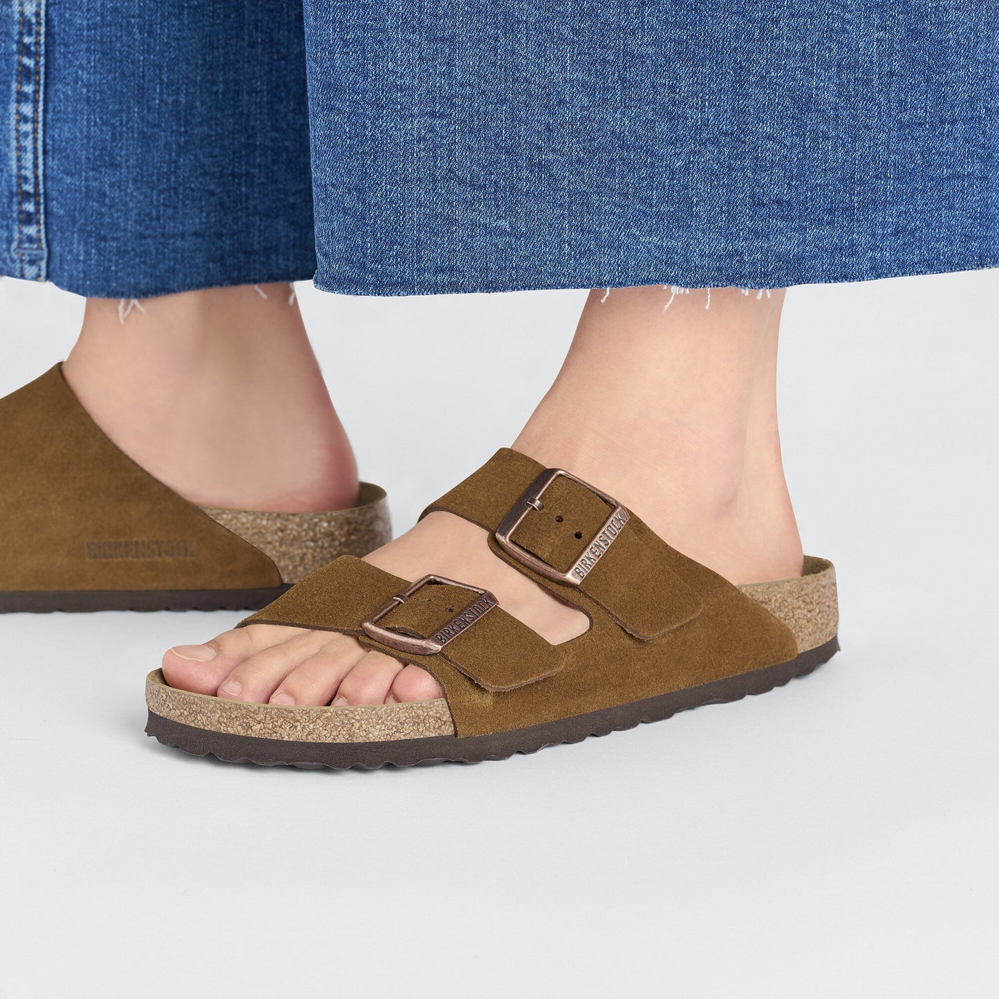 Birkenstock Arizona Suede Leather Mink Narrow Fit 1027162