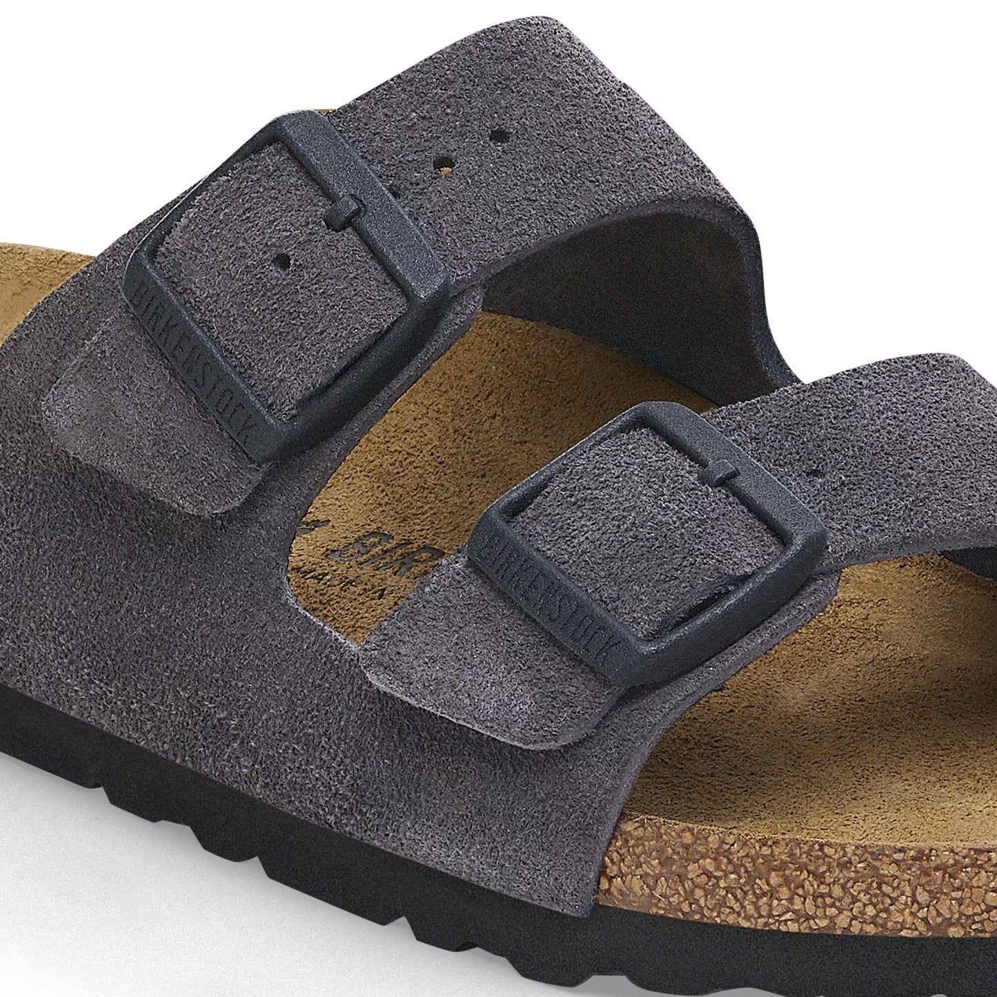 Birkenstock Arizona Soft Footbed Suede Leather Velvet Grey Narrow Fit 1028592