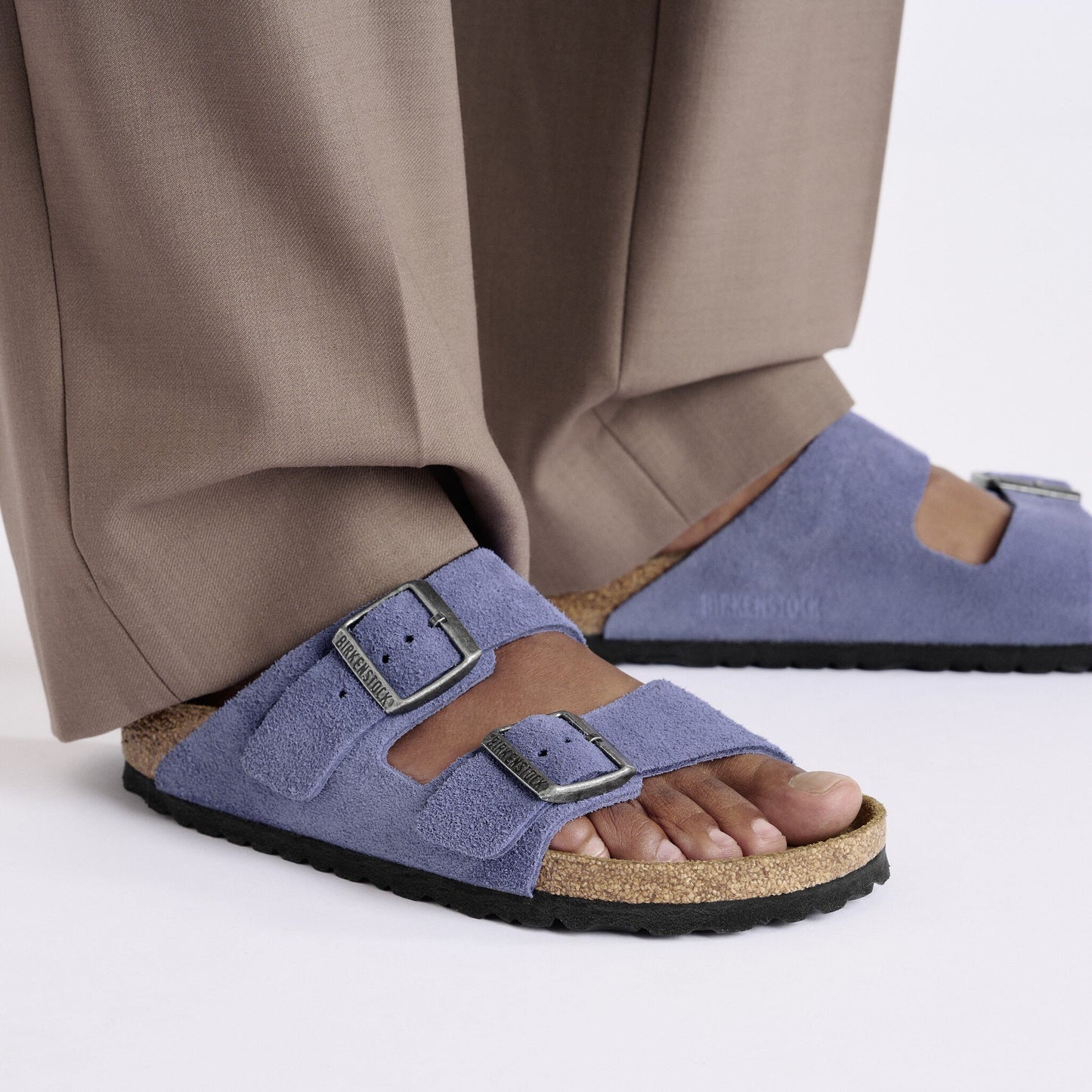 Birkenstock Arizona Suede Leather Purple Dusk Narrow Fit 1029218