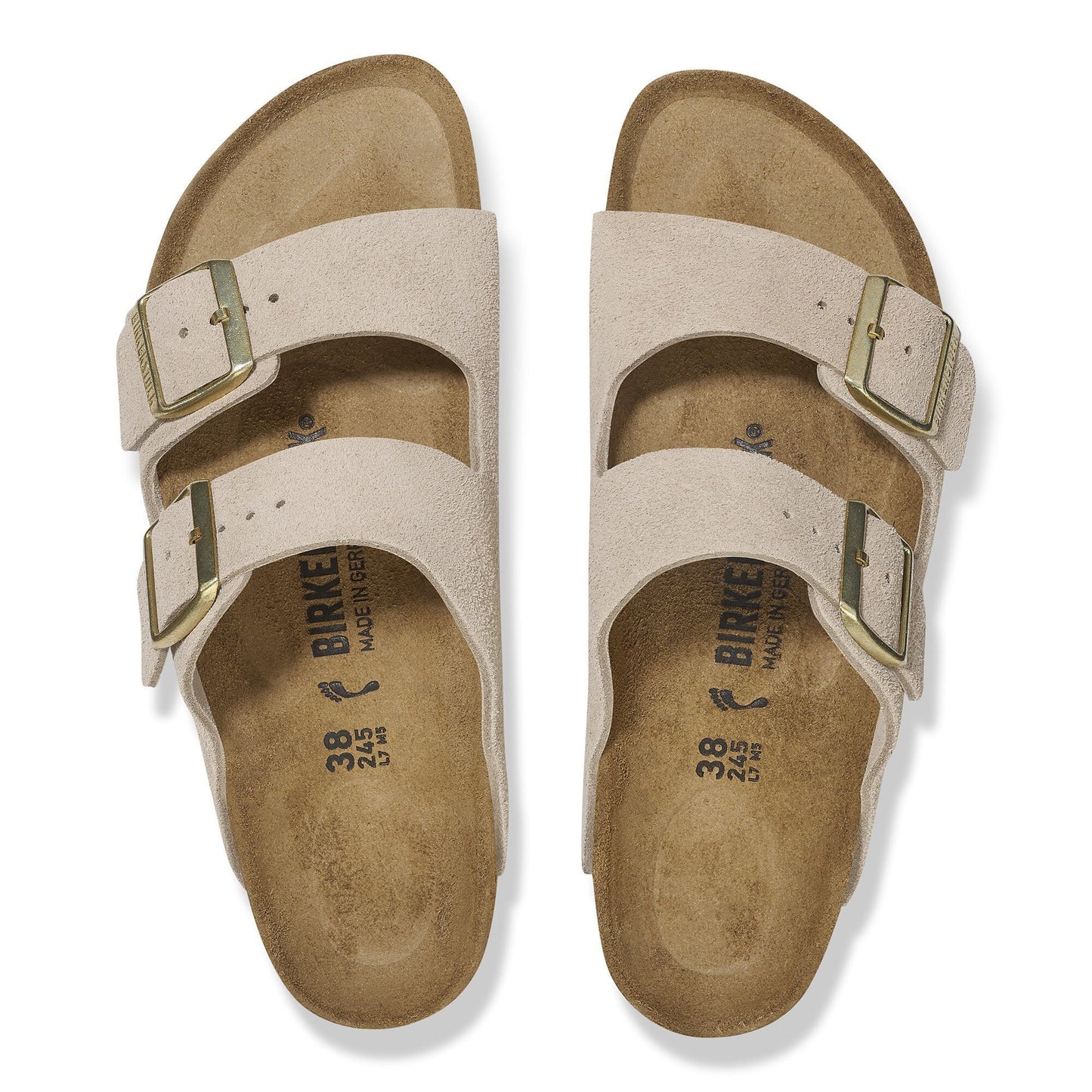 Birkenstock Arizona Suede Leather Sandcastle Narrow Fit 1029260
