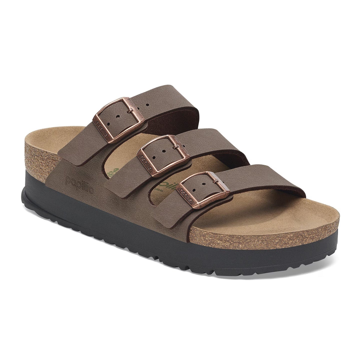 Birkenstock Florida Vegan Flex Platform Birkibuc Mocha Narrow Fit 1029741