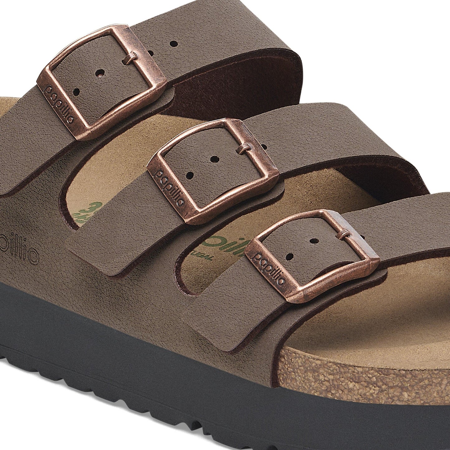 Birkenstock Florida Vegan Flex Platform Birkibuc Mocha Narrow Fit 1029741