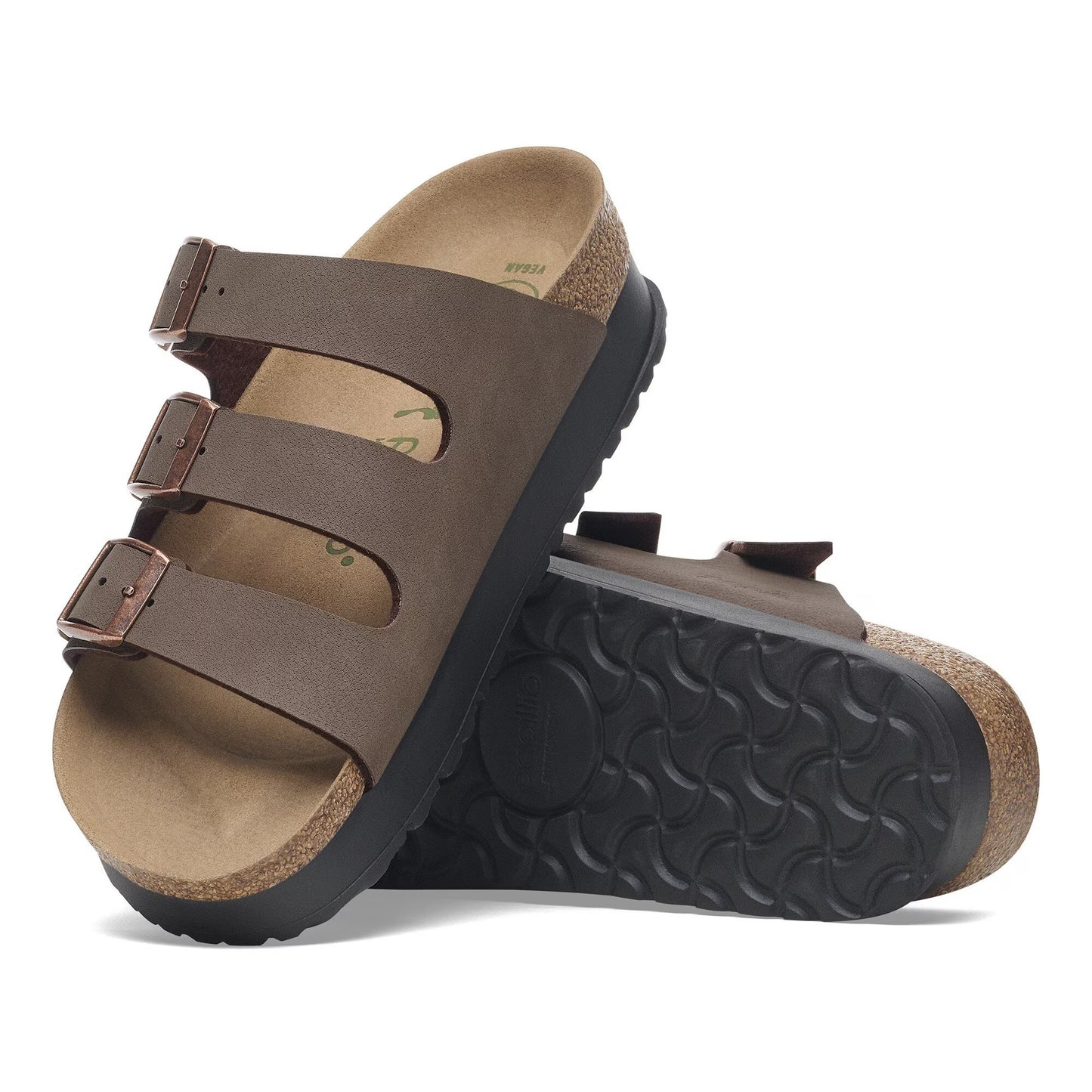 Birkenstock Florida Vegan Flex Platform Birkibuc Mocha Narrow Fit 1029741