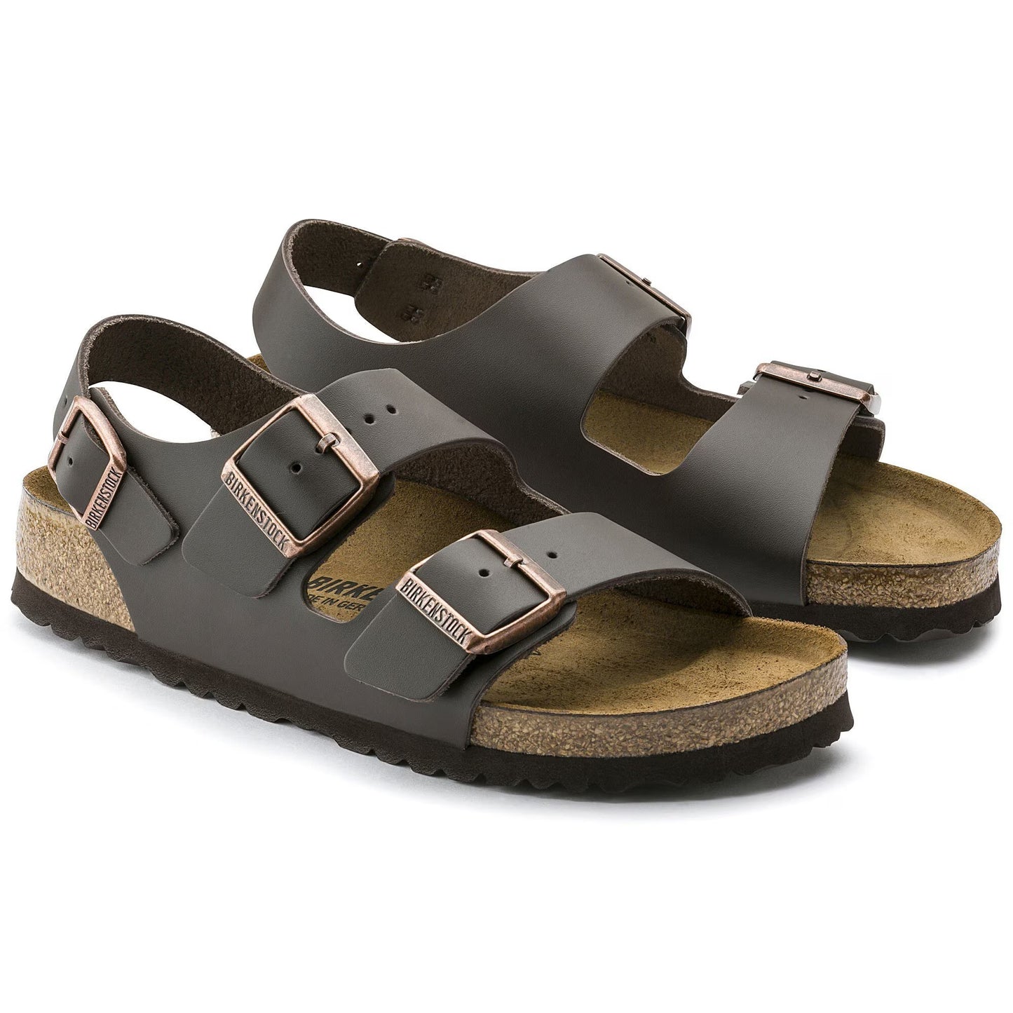 Birkenstock Milano Natural Leather Dark Brown Narrow Fit 34103