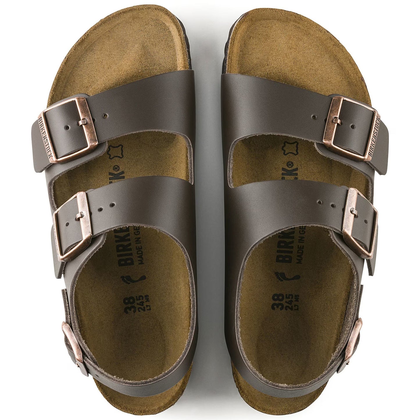 Birkenstock Milano Natural Leather Dark Brown Narrow Fit 34103