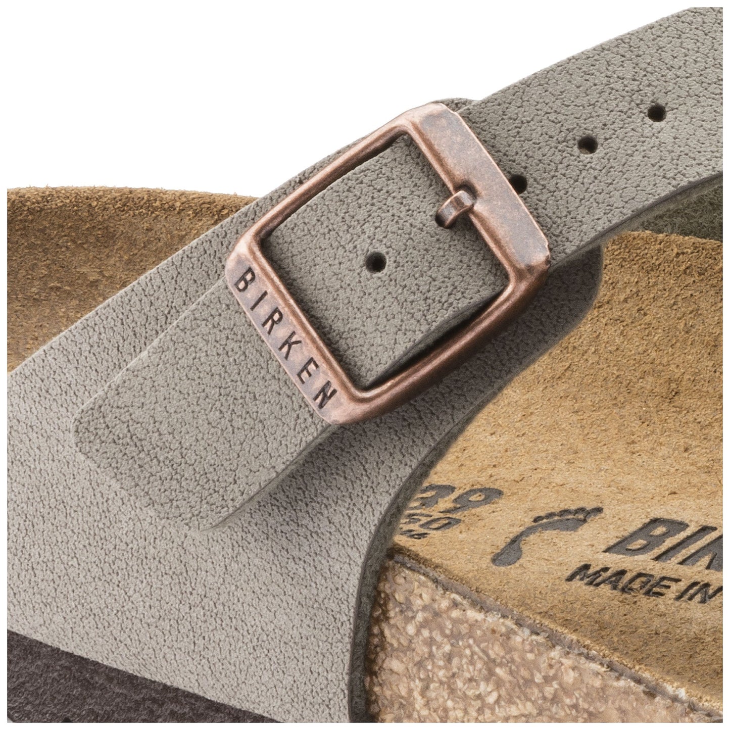 Birkenstock Gizeh Birko-Flor Nubuck Stone Narrow Fit 43393