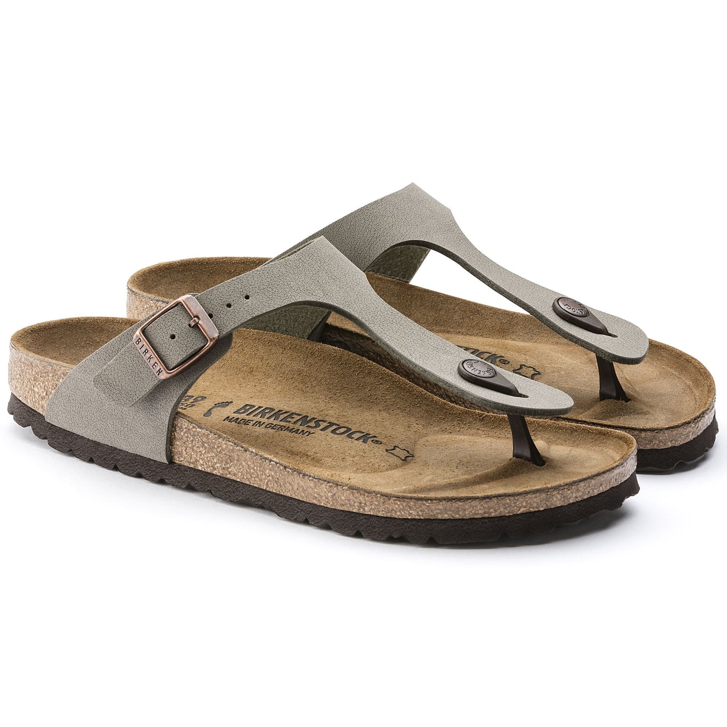 Birkenstock Gizeh Birko-Flor Nubuck Stone Narrow Fit 43393