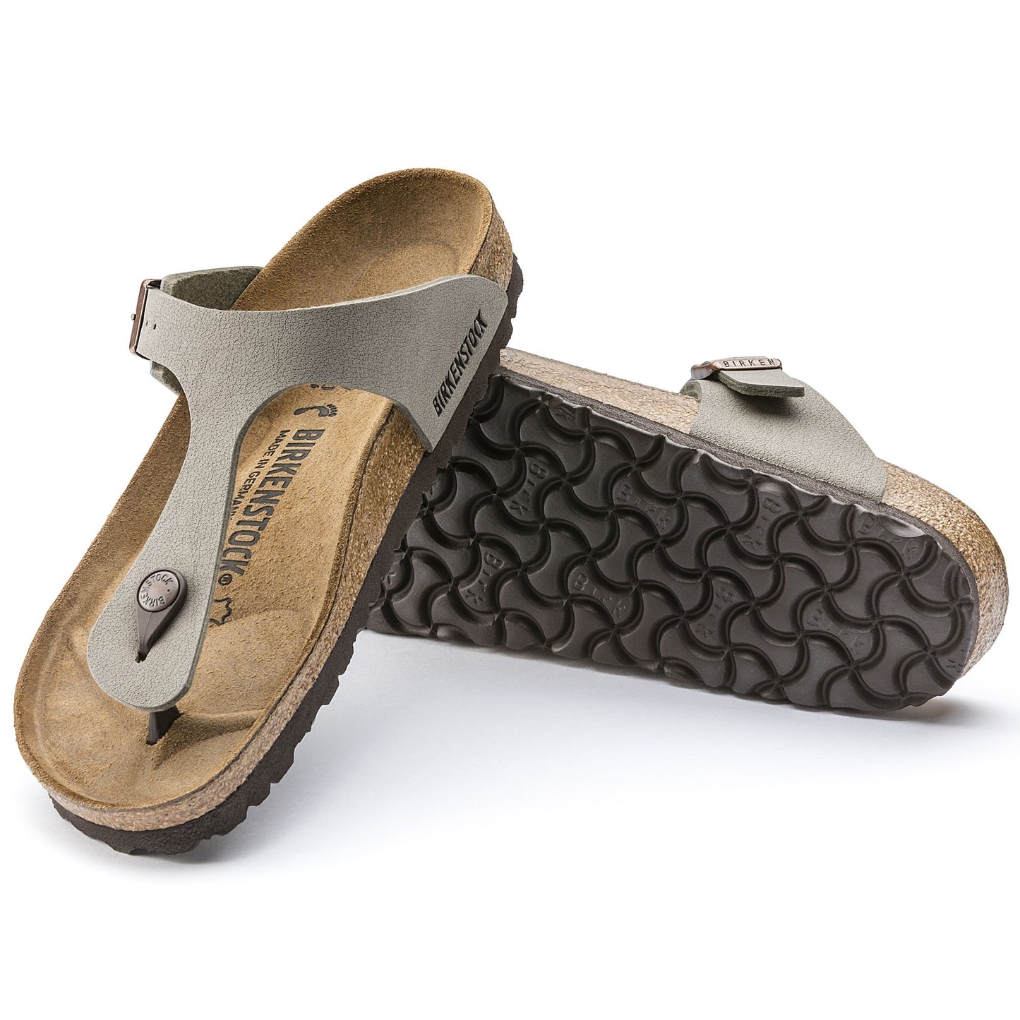 Birkenstock Gizeh Birko-Flor Nubuck Stone Narrow Fit 43393