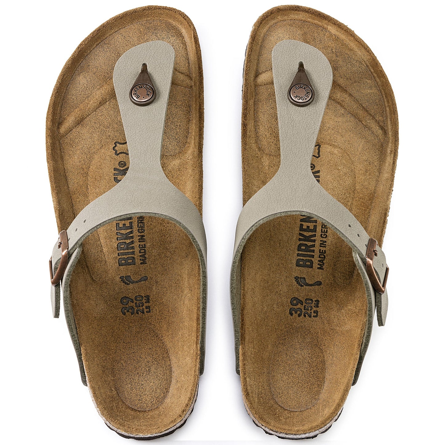 Birkenstock Gizeh Birko-Flor Nubuck Stone Narrow Fit 43393