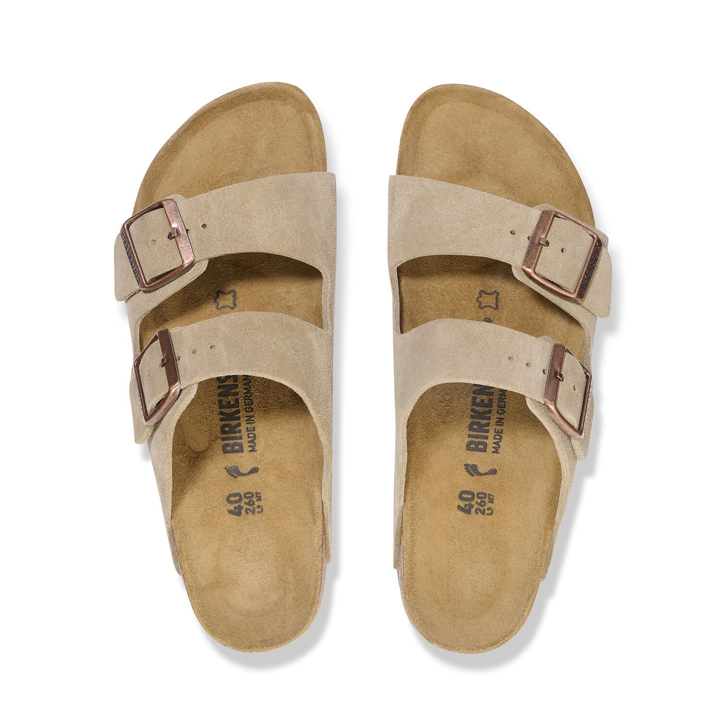 Birkenstock Arizona Suede Leather Taupe Narrow Fit 51463
