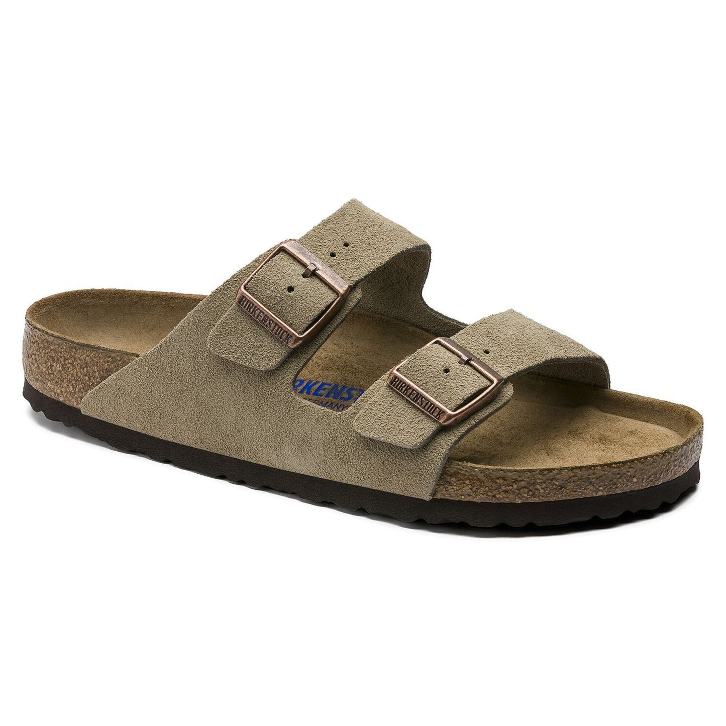 Birkenstock Arizona Soft Footbed Suede Leather Taupe Narrow Fit 951303