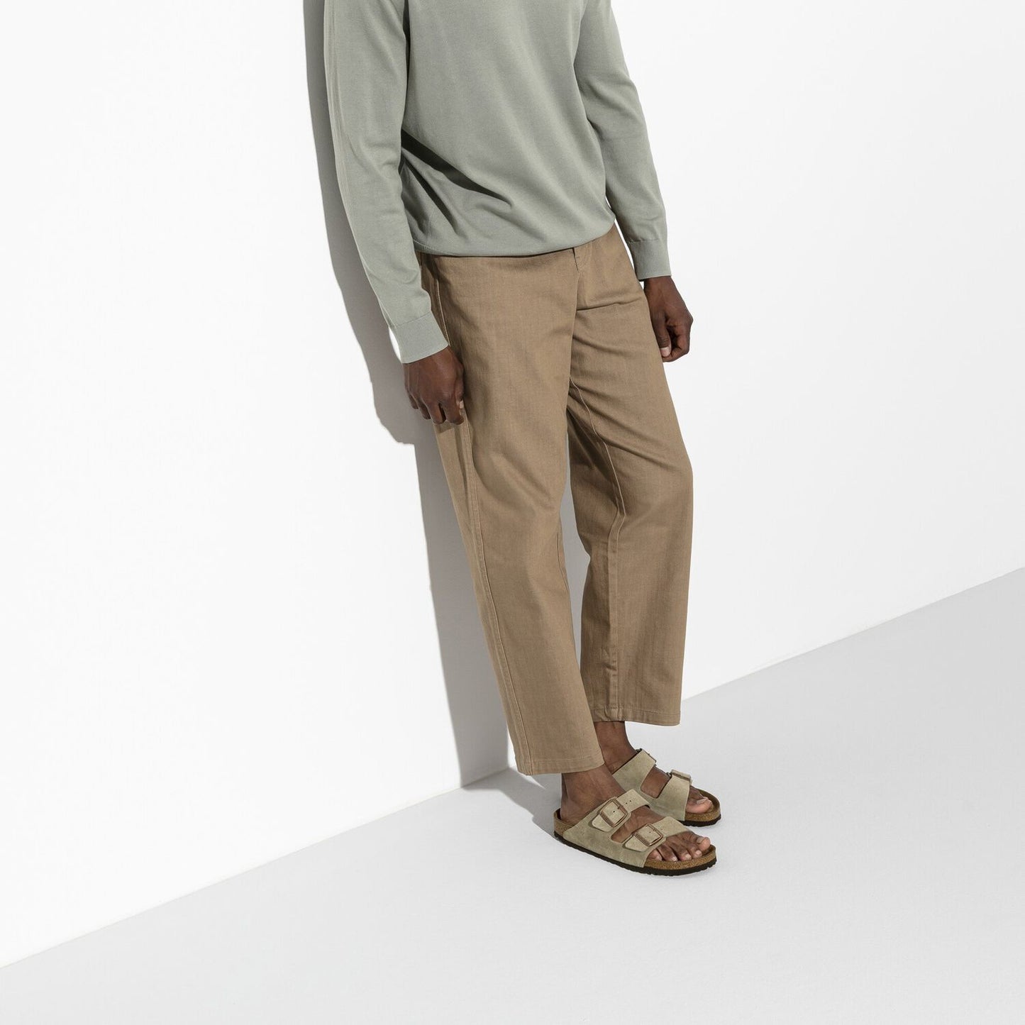 Birkenstock Arizona Soft Footbed Suede Leather Taupe Narrow Fit 951303