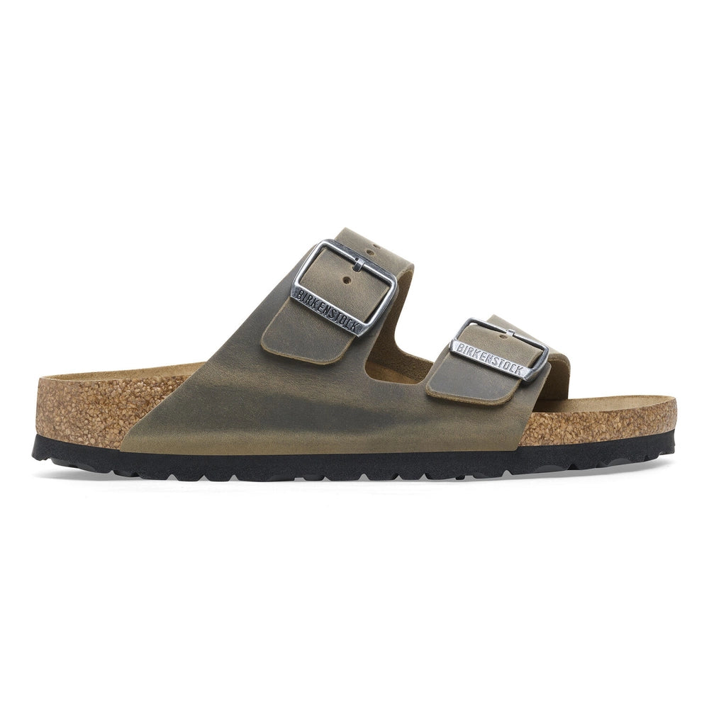 Birkenstock Arizona Oiled Leather Faded Khaki Narrow Fit 1027039