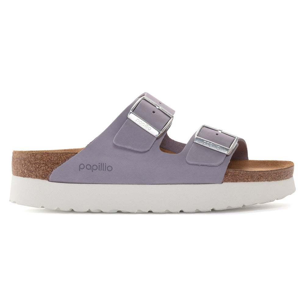 Birkenstock Arizona Platform Nubuck Leather Purple Fog Narrow Fit 1024529