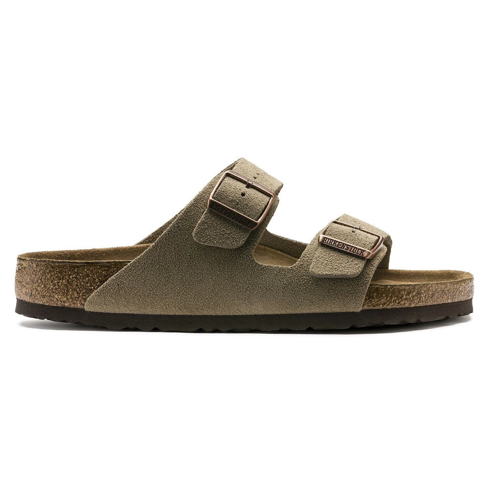 Birkenstock Arizona Soft Footbed Suede Leather Taupe Narrow Fit 951303