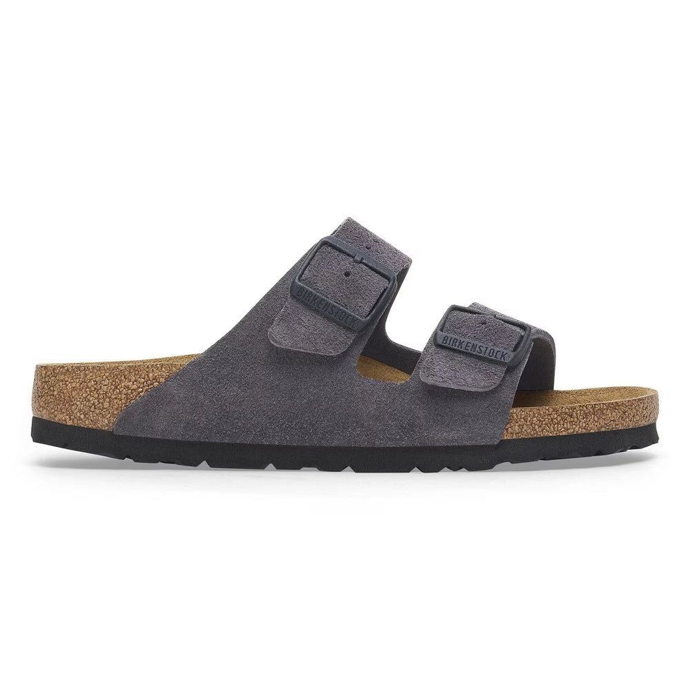 Birkenstock Arizona Soft Footbed Suede Leather Velvet Grey Narrow Fit 1028592