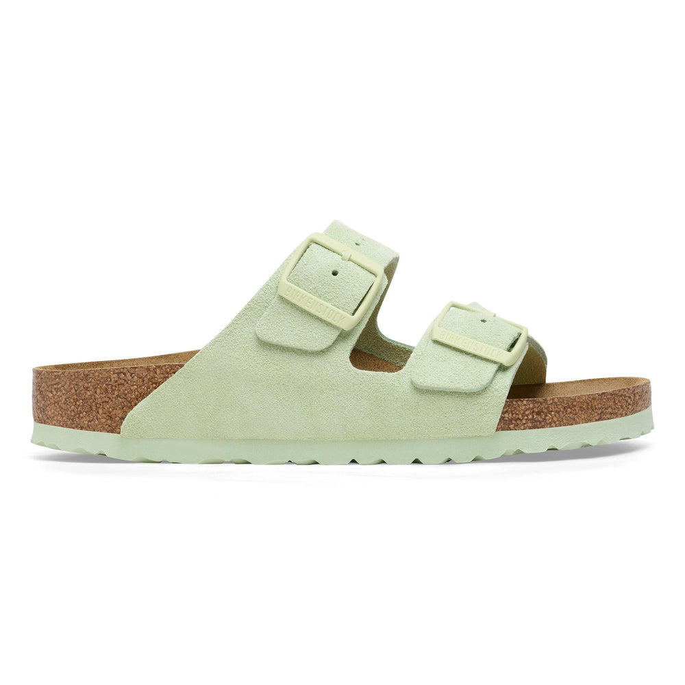 Birkenstock Arizona Suede Leather Faded Lime Narrow Fit 1026831