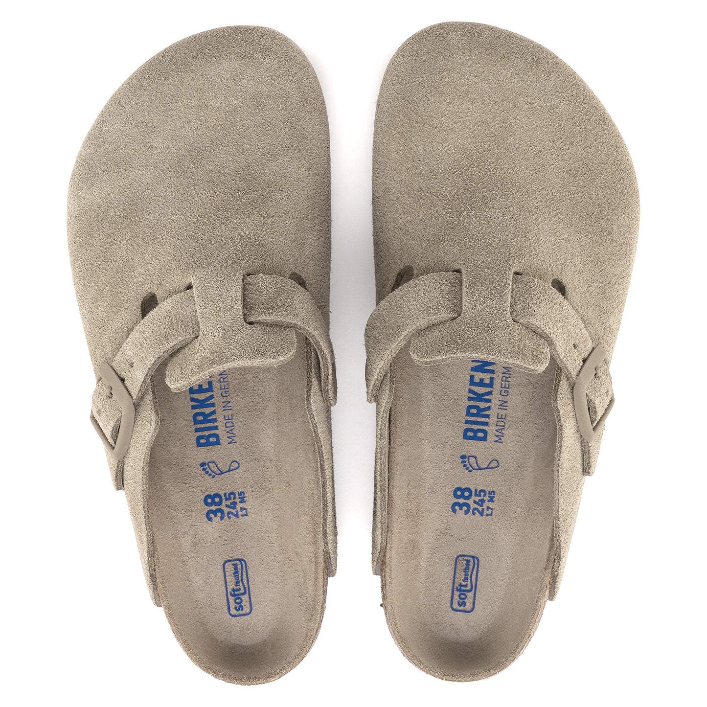 Birkenstock Boston Soft Footbed Suede Leather Faded Khaki 1019054