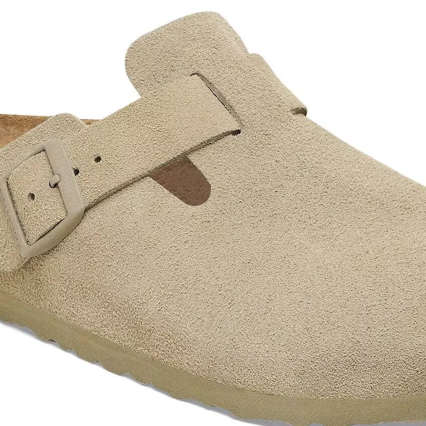Birkenstock Boston Suede Leather Faded Khaki 1025788