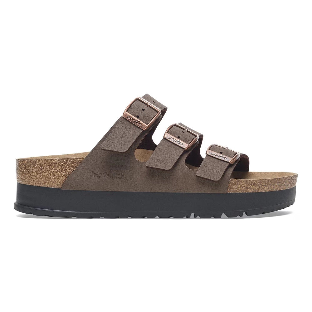 Birkenstock Florida Vegan Flex Platform Birkibuc Mocha Narrow Fit 1029741