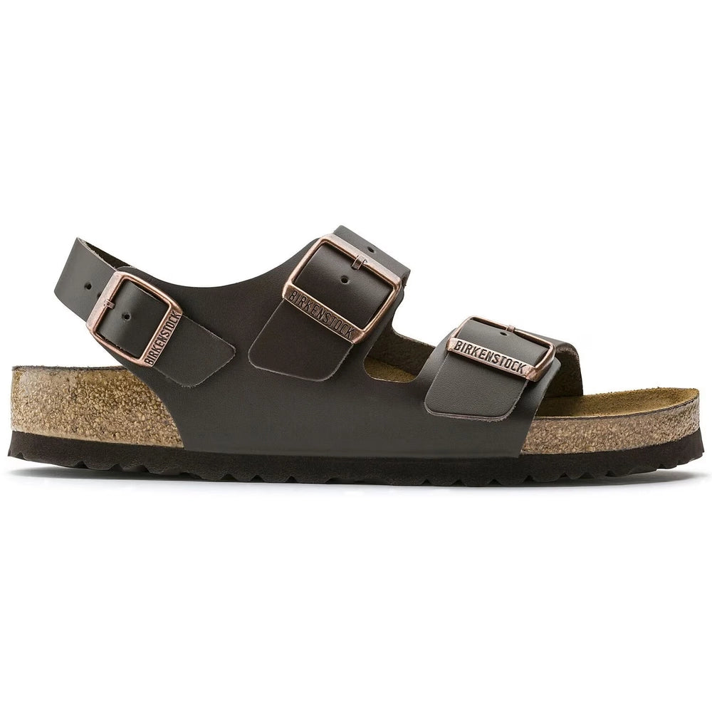 Birkenstock Milano Natural Leather Dark Brown Narrow Fit 34103
