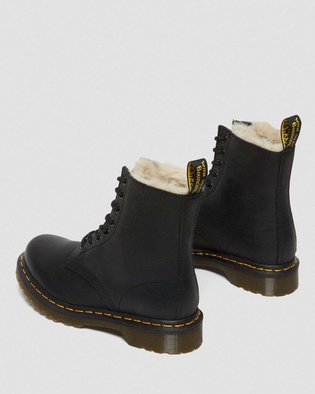 Dr. Martens Fur Lined 1460 Serena Black Burnished Wyoming 21797001