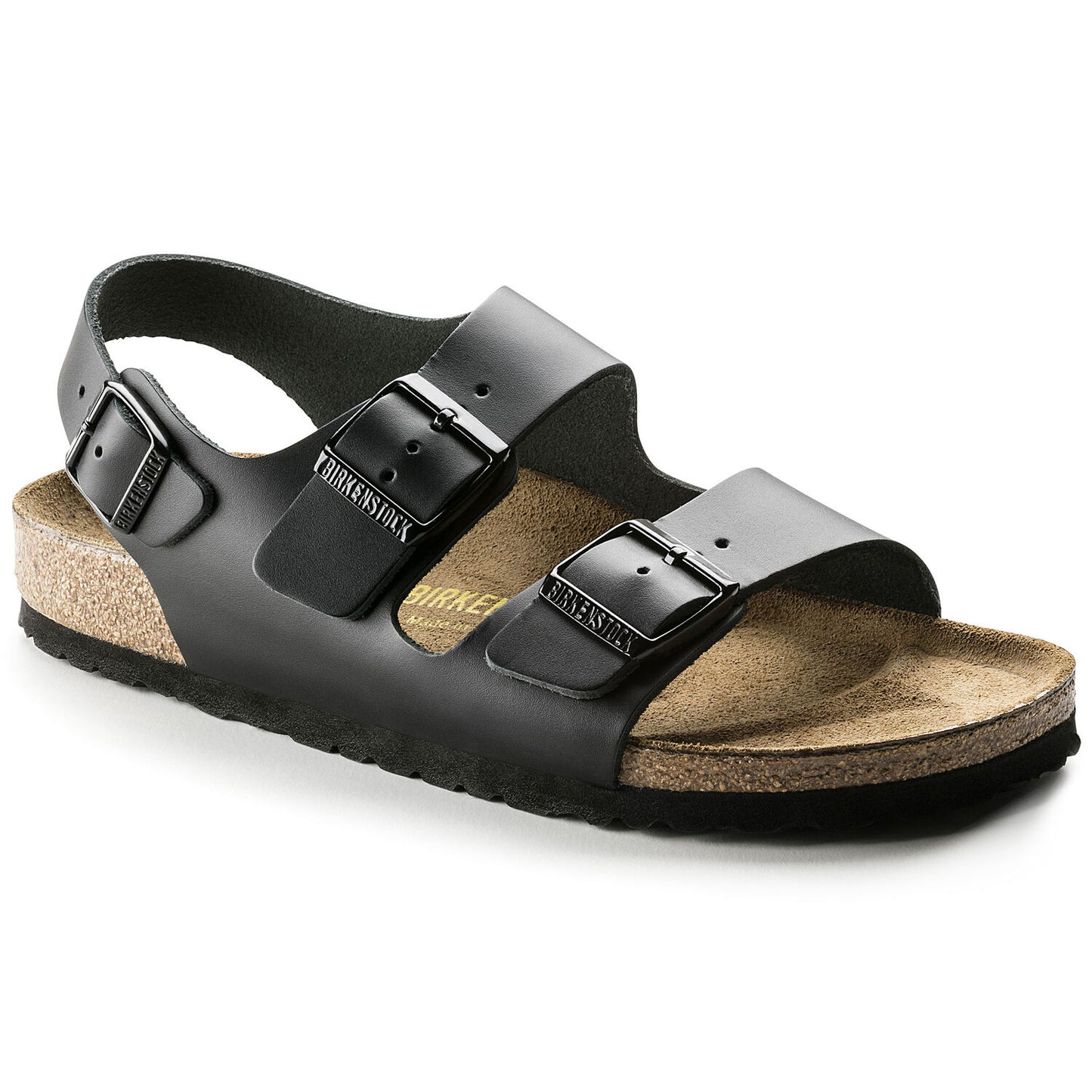 Birkenstock Milano Natural Leather Black Narrow Fit 034193