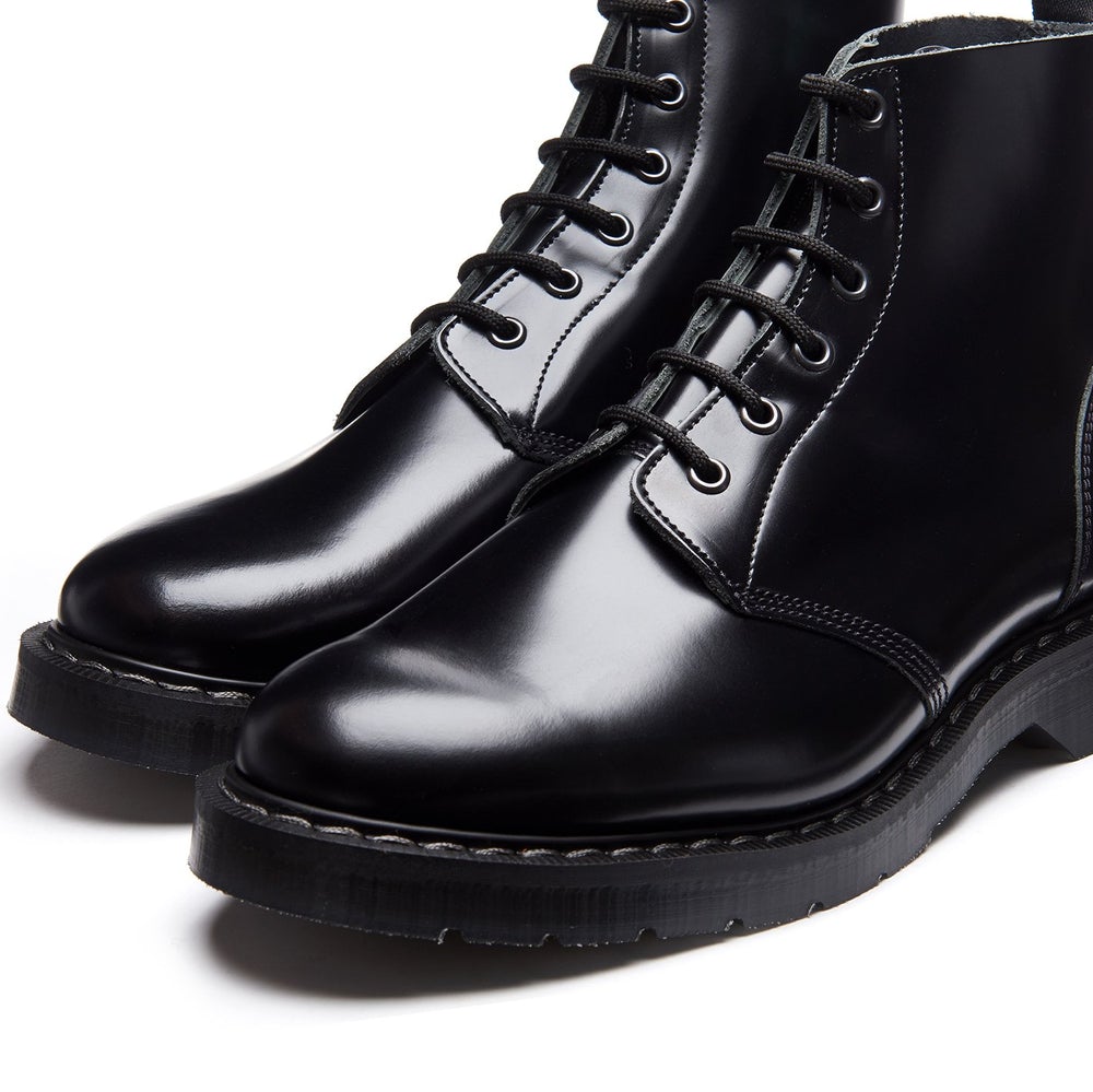 Solovair Classic Black Hi-Shine 6 Eye Astronaut Boot S6-969-BK-G