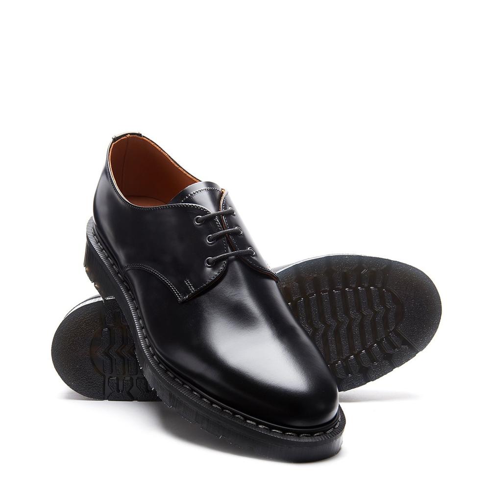 Solovair Classic Black Hi-Shine Gibson Shoe S3-995-BK-G
