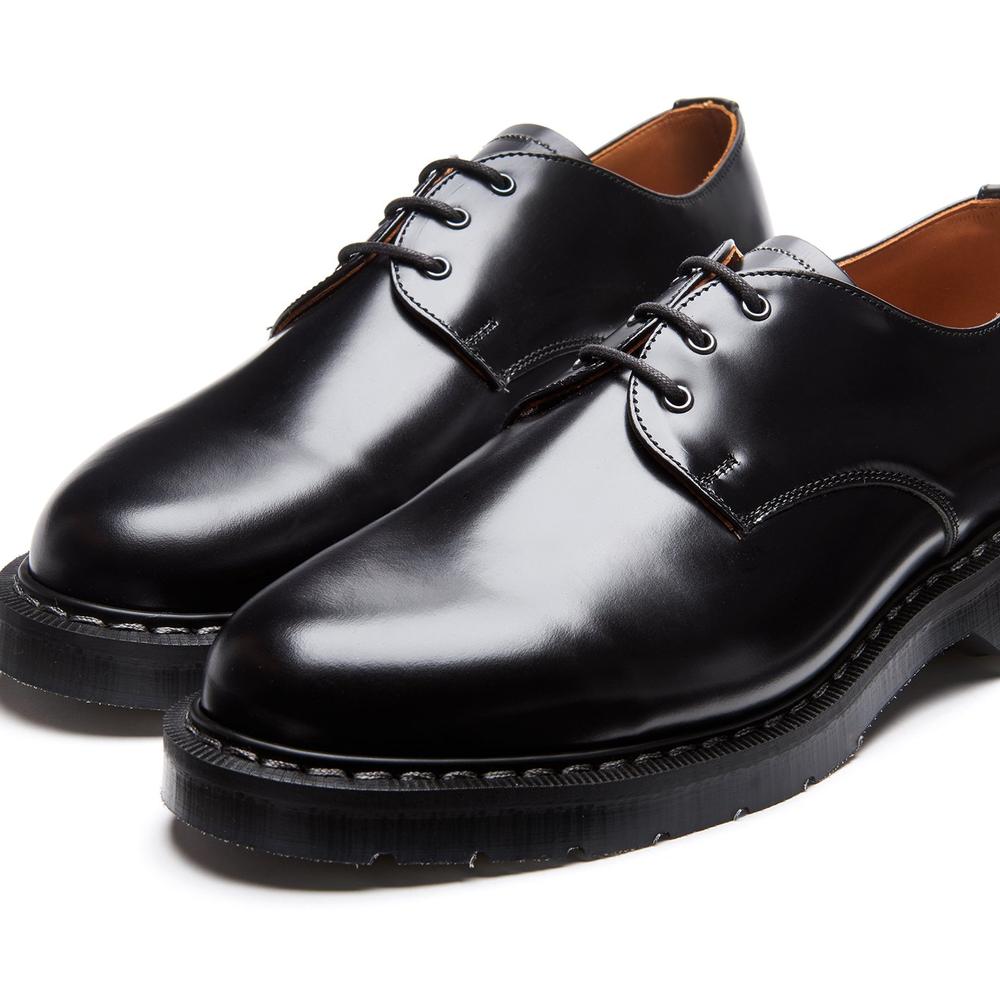 Solovair Classic Black Hi-Shine Gibson Shoe S3-995-BK-G