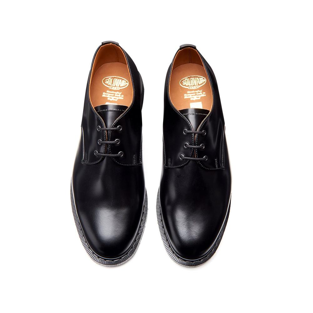 Solovair Classic Black Hi-Shine Gibson Shoe S3-995-BK-G