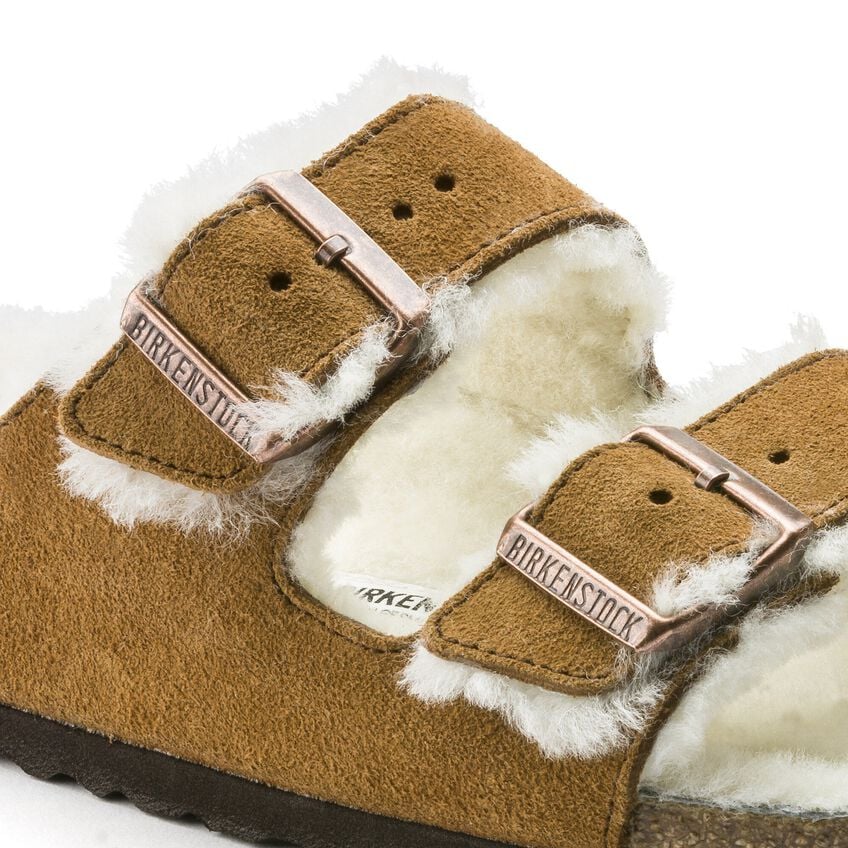 Birkenstock Arizona Shearling Suede Leather/Fur Mink 1001128