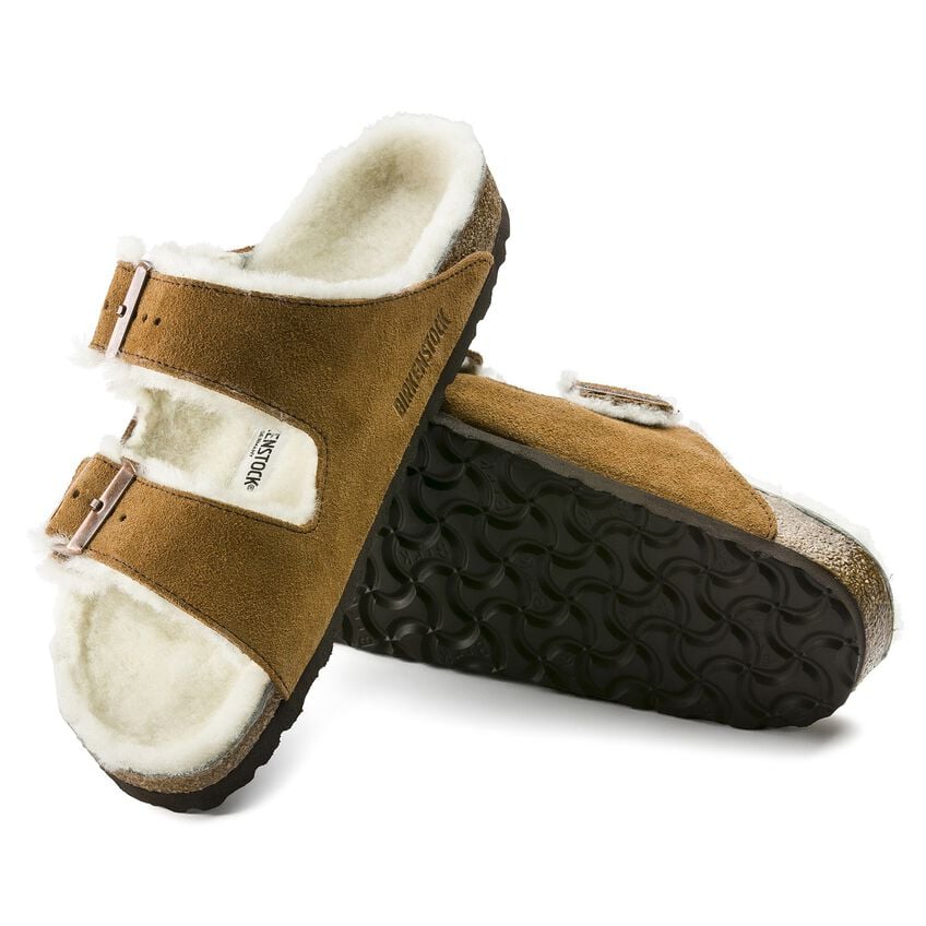 Birkenstock Arizona Shearling Suede Leather/Fur Mink 1001128