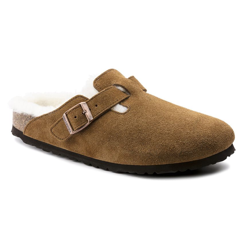 Birkenstock Boston Shearling Suede Leather/Fur Mink 1001140