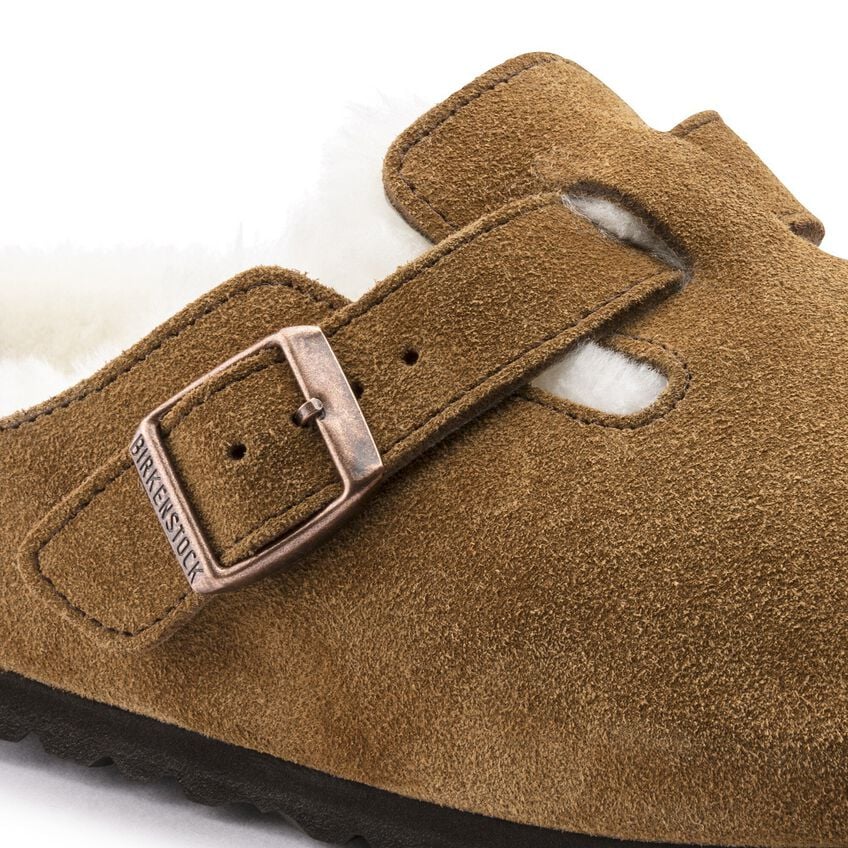 Birkenstock Boston Shearling Suede Leather/Fur Mink 1001140