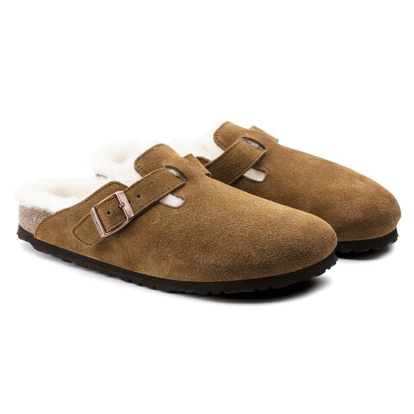 Birkenstock Boston Shearling Suede Leather/Fur Mink 1001140