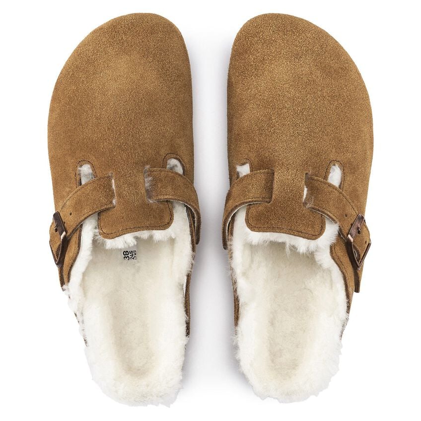 Birkenstock Boston Shearling Suede Leather/Fur Mink 1001140