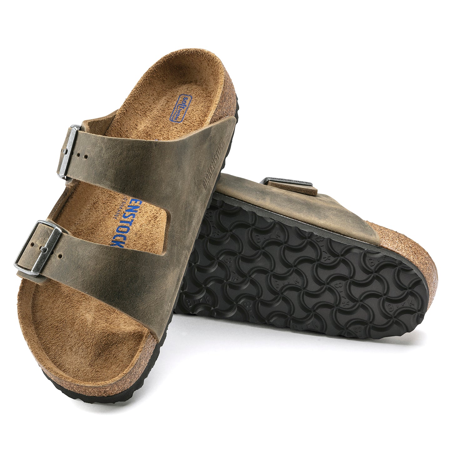 Birkenstock Arizona Soft Footbed Oiled Leather Faded Khaki Narrow Fit 1019377
